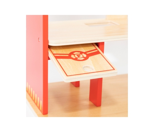 VIGA Drewniany Garaż Remiza Straży Pożarnej Zestaw 14 el