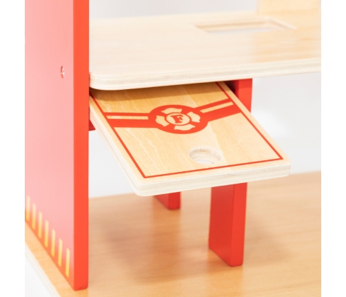 VIGA Drewniany Garaż Remiza Straży Pożarnej Zestaw 14 el