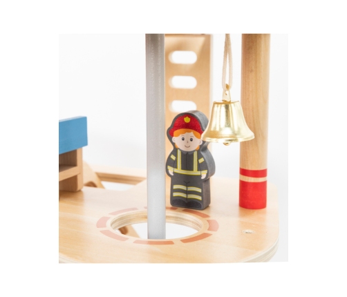 VIGA Drewniany Garaż Remiza Straży Pożarnej Zestaw 14 el