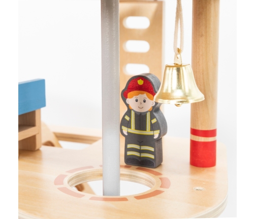 VIGA Drewniany Garaż Remiza Straży Pożarnej Zestaw 14 el