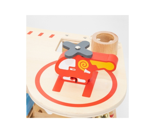 VIGA Drewniany Garaż Remiza Straży Pożarnej Zestaw 14 el