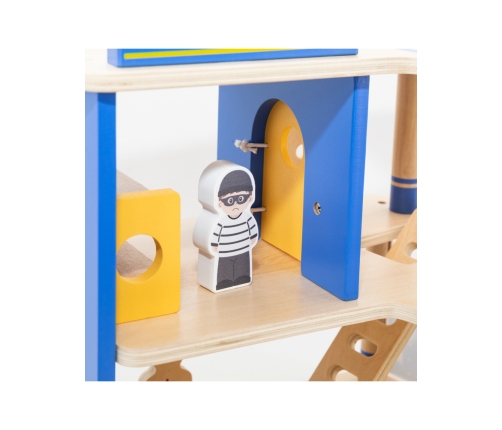 VIGA Drewniany Komisariat Policji Radiowóz 3 poziomy 14 el