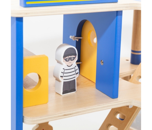 VIGA Drewniany Komisariat Policji Radiowóz 3 poziomy 14 el