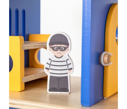 VIGA Drewniany Komisariat Policji Radiowóz 3 poziomy 14 el