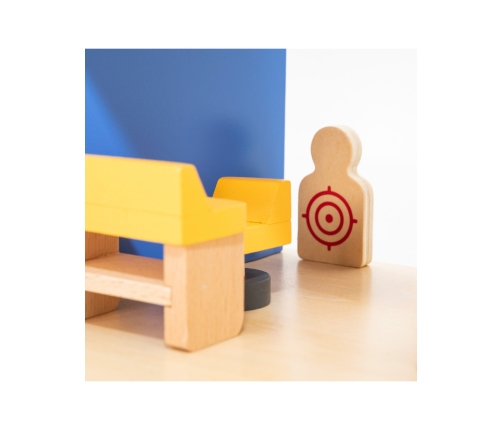 VIGA Drewniany Komisariat Policji Radiowóz 3 poziomy 14 el