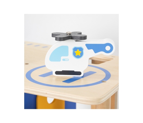 VIGA Drewniany Komisariat Policji Radiowóz 3 poziomy 14 el