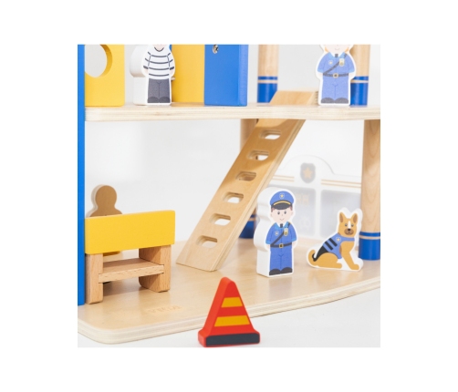 VIGA Drewniany Komisariat Policji Radiowóz 3 poziomy 14 el