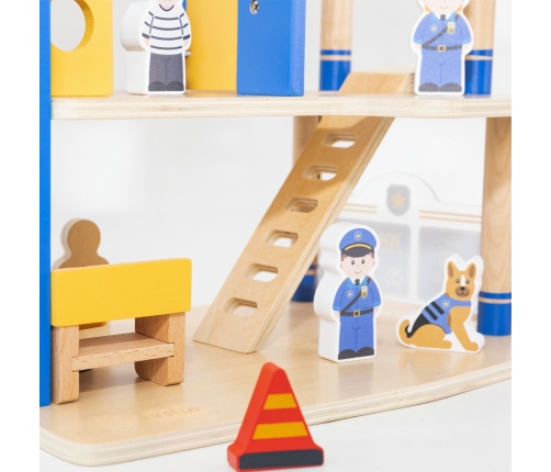 VIGA Drewniany Komisariat Policji Radiowóz 3 poziomy 14 el