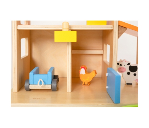 VIGA Drewniana Farma Dom Farmera Z Ogródkiem I Traktorem 21 el