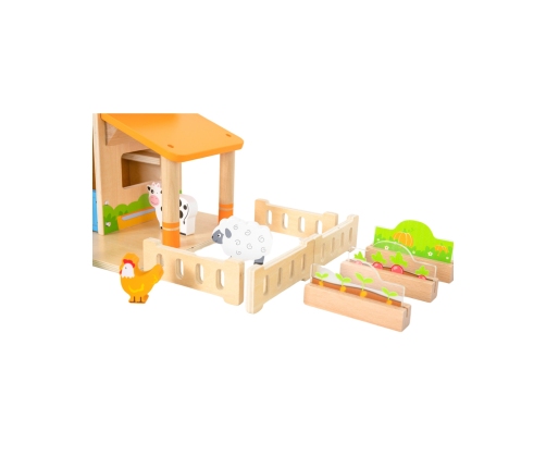 VIGA Drewniana Farma Dom Farmera Z Ogródkiem I Traktorem 21 el