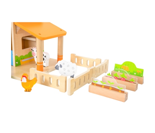 VIGA Drewniana Farma Dom Farmera Z Ogródkiem I Traktorem 21 el