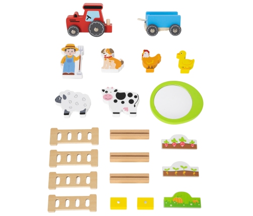 VIGA Drewniana Farma Dom Farmera Z Ogródkiem I Traktorem 21 el