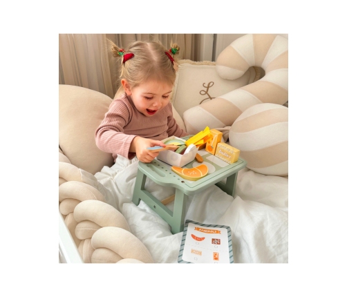 WOOPIE GREEN Zestaw Śniadaniowy z Tacą i Akcesoriami Serwis Pastelowy