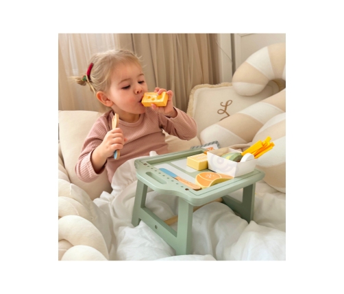 WOOPIE GREEN Zestaw Śniadaniowy z Tacą i Akcesoriami Serwis Pastelowy