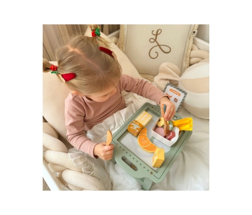 WOOPIE GREEN Zestaw Śniadaniowy z Tacą i Akcesoriami Serwis Pastelowy