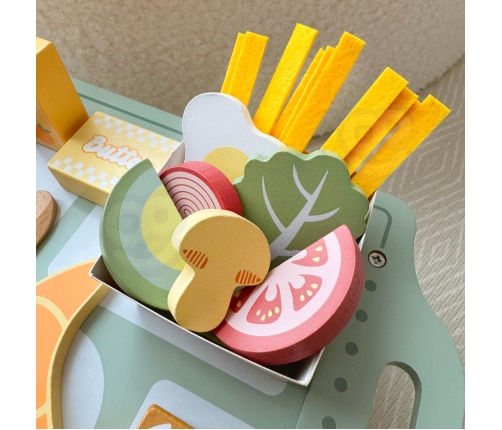 WOOPIE GREEN Zestaw Śniadaniowy z Tacą i Akcesoriami Serwis Pastelowy