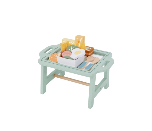 WOOPIE GREEN Zestaw Śniadaniowy z Tacą i Akcesoriami Serwis Pastelowy