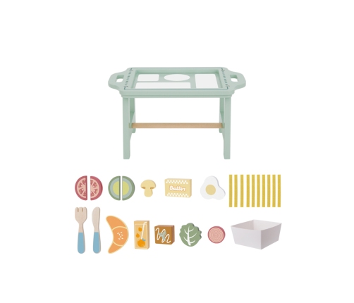 WOOPIE GREEN Zestaw Śniadaniowy z Tacą i Akcesoriami Serwis Pastelowy