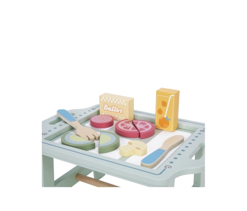 WOOPIE GREEN Zestaw Śniadaniowy z Tacą i Akcesoriami Serwis Pastelowy