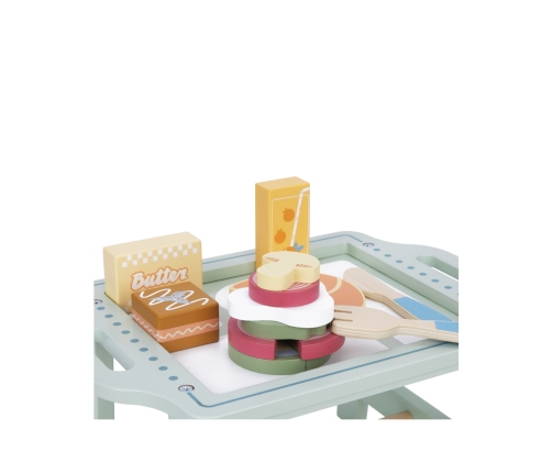 WOOPIE GREEN Zestaw Śniadaniowy z Tacą i Akcesoriami Serwis Pastelowy