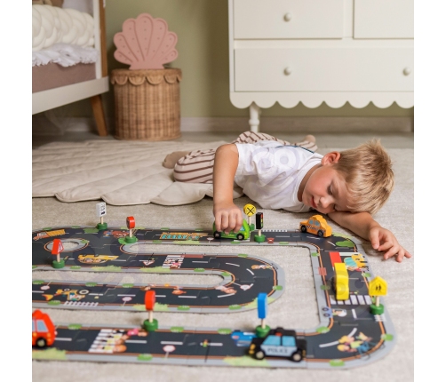 WOOPIE GREEN Droga Puzzle dla Dzieci Autostrada Makieta 21 el. Certyfikat FSC