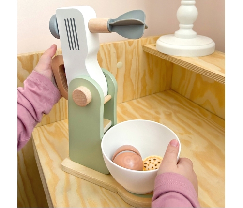 WOOPIE GREEN Drewniany Mikser Kuchenny Blender z Akcesoriami 11 el.