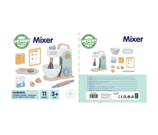 WOOPIE GREEN Drewniany Mikser Kuchenny Blender z Akcesoriami 11 el.