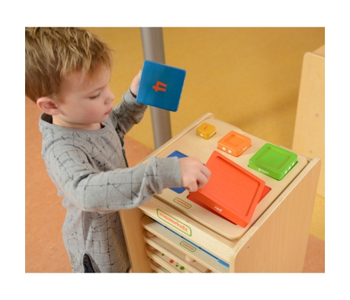 MASTERKIDZ Piramidka Drewniana Edukacyjna Liczenie Kolory Montessori