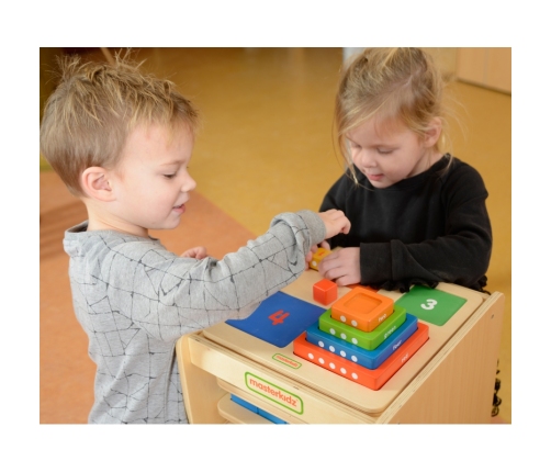 MASTERKIDZ Piramidka Drewniana Edukacyjna Liczenie Kolory Montessori