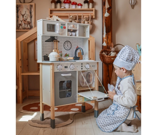 WOOPIE GREEN Drewniana Interaktywna Kuchnia 9w1 z Pralką i Tablicą