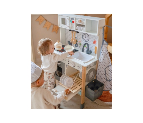 WOOPIE GREEN Drewniana Interaktywna Kuchnia 9w1 z Pralką i Tablicą