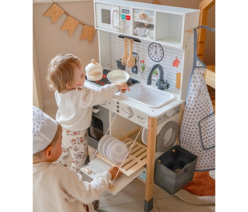 WOOPIE GREEN Drewniana Interaktywna Kuchnia 9w1 z Pralką i Tablicą
