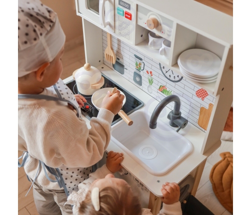 WOOPIE GREEN Drewniana Interaktywna Kuchnia 9w1 z Pralką i Tablicą