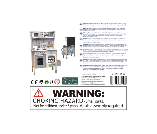 WOOPIE GREEN Drewniana Interaktywna Kuchnia 9w1 z Pralką i Tablicą