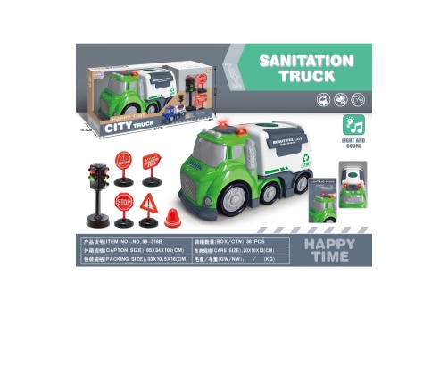 WOOPIE Śmieciarka CITY TRUCK Efekty Dźwiękowe i Świetlne