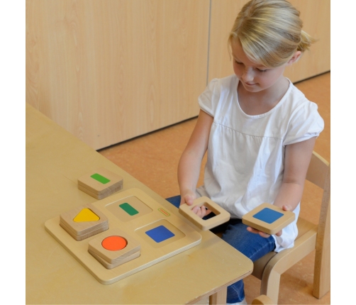 MASTERKIDZ Sensoryczny Sorter Drewniany Kształty i Kolory Montessori