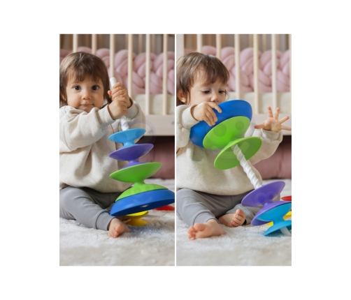 WOOPIE BABY Kolorowa Wieża Układanka Piramidka Edukacyjna 18m+