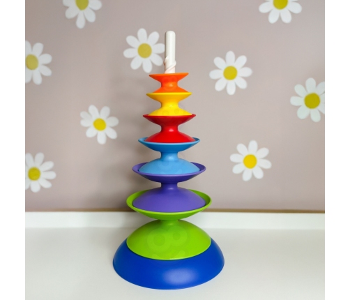 WOOPIE BABY Kolorowa Wieża Układanka Piramidka Edukacyjna 18m+