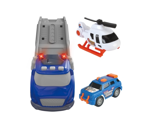WOOPIE Niebieska Laweta Policyjna City Truck Efekty Dźwiękowe i Świetlne