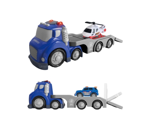 WOOPIE Niebieska Laweta Policyjna City Truck Efekty Dźwiękowe i Świetlne