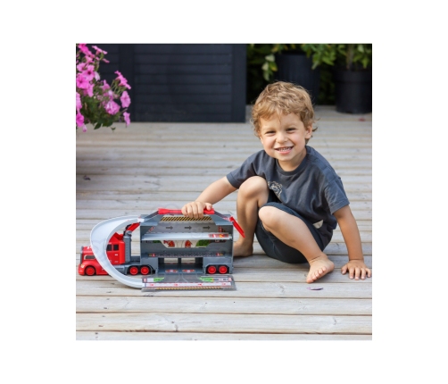 WOOPIE Zestaw Ciężarówka Laweta Garaż Tor Wyścigowy