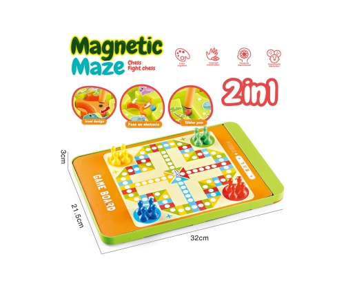 WOOPIE Magnetyczny Labirynt 2w1 Gra Chińczyk