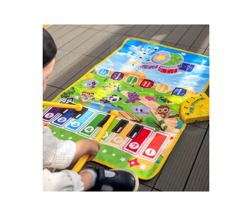 WOOPIE Mata Muzyczna Zwierzątka Interaktywne Pianino I Perkusja 2w1