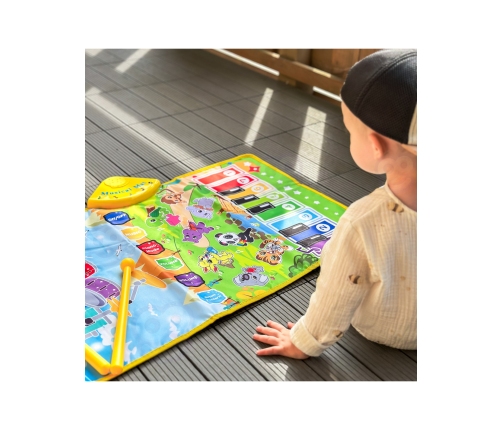 WOOPIE Mata Muzyczna Zwierzątka Interaktywne Pianino I Perkusja 2w1