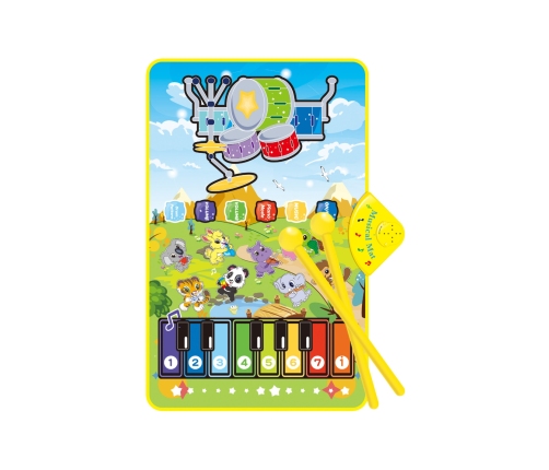 WOOPIE Mata Muzyczna Zwierzątka Interaktywne Pianino I Perkusja 2w1