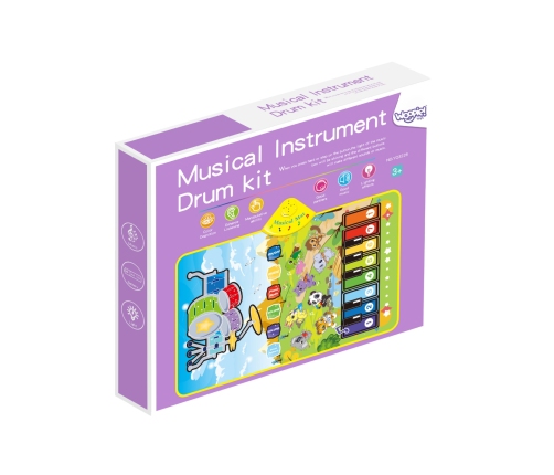 WOOPIE Mata Muzyczna Zwierzątka Interaktywne Pianino I Perkusja 2w1