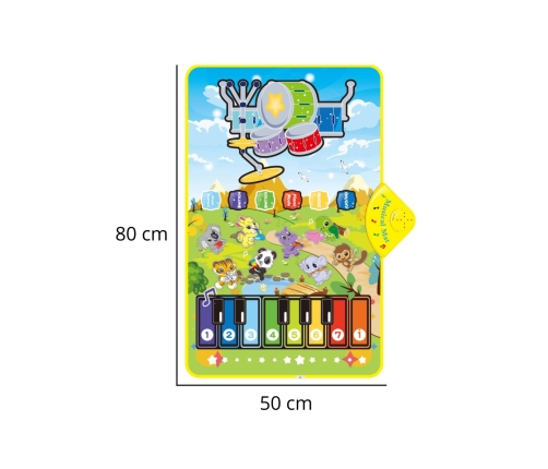 WOOPIE Mata Muzyczna Zwierzątka Interaktywne Pianino I Perkusja 2w1