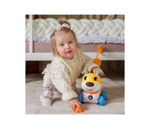 WOOPIE Interaktywny Piesek 2w1 Pchacz Szczekający 360° 6m+