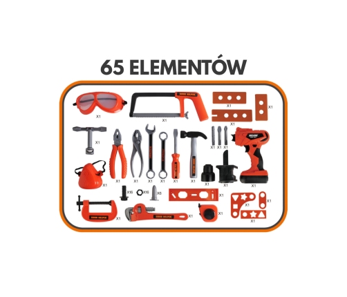 WOOPIE Mobilna Skrzynia Na Narzędzia Warsztat 2w1 65 el.