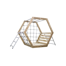 CLASSIC WORLD EDU Drewniany Plac Zabaw XXL Zestaw do Wspinaczki Heksagonalny